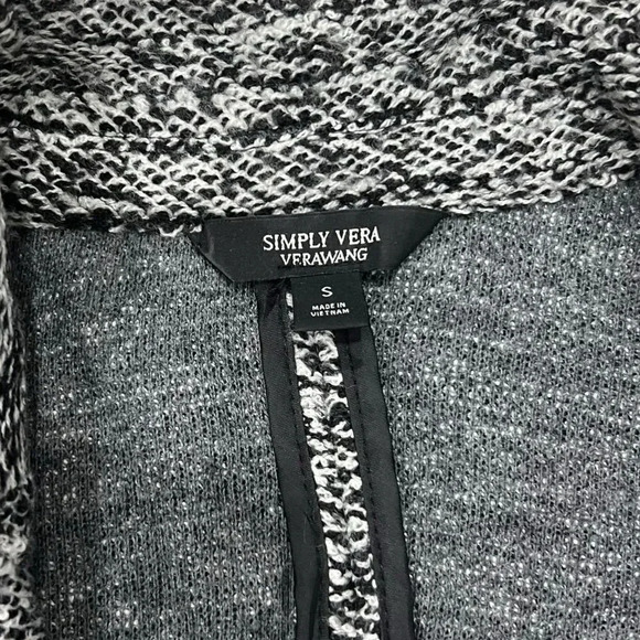 Simply Vera Wang Gray Heather Knit Blazer Jacket S - Picture 3 of 4